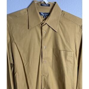 New Gen Shirt Mens Size 15 1/2 X 34/35‎ L/SL Gold Button Up Formal Dress Church